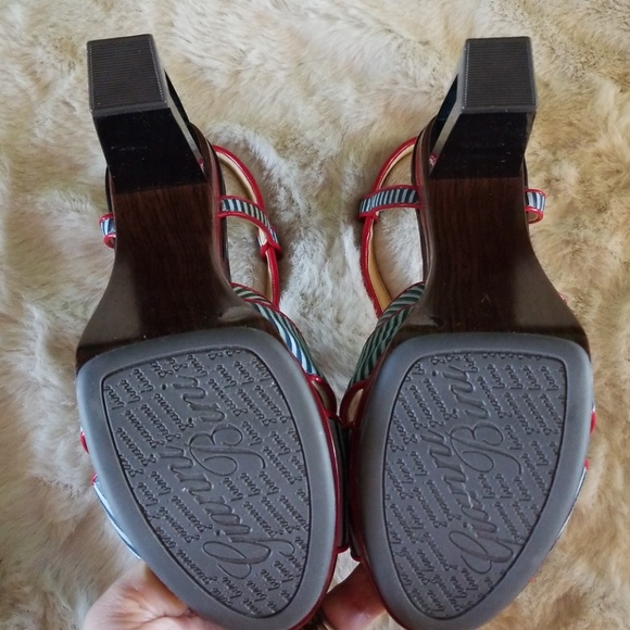 Gianni Bini blue stripped unique heels size 9 - Picture 5 of 8